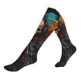thumbnail image 1 of Lsque Vibrant Skull Soldier Pattern Sport Compression Socks for Men & Women 15-20 mmHg Knee High Nurse Pregnant Running Medical and Travel Athletic, 1 of 6