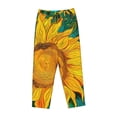 thumbnail image 1 of Lsque Vibrant Sunflower Painting Print Women's Pajama Pants, Lounge Pant - Comfortable Home Wear,Elastic Waistband, Stylish Design-Large, 1 of 9
