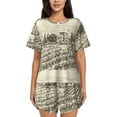 thumbnail image 1 of Lsque Vineyard Landscape Women's Short-Sleeved Pajama Set - 2 Piece Soft and Lightweight Sleepwear Set-X-Large, 1 of 9