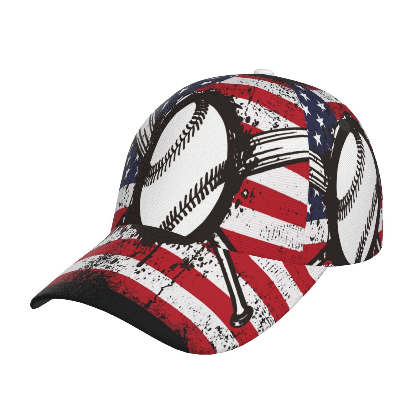 Lsque Vintage Baseball American Flag Pattern Baseball Cap Trucker Low ...