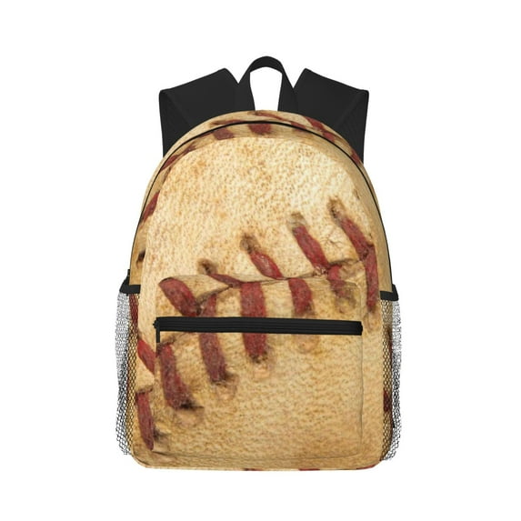 Lsque Vintage Baseball Classic Casual Backpack - Large Capacity Water-Resistant Backpack for School, Work, Travel, and Outdoor Activities