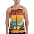 thumbnail image 1 of Lsque Vintage Beach Sunset Pattern Mens Tank Tops Muscle Athletic Quick Dry Sleeveless Workout Fitness T Shirts Beach Tank Top, Loose-fit Sleeveless Shirt for Men-X-Large, 1 of 7