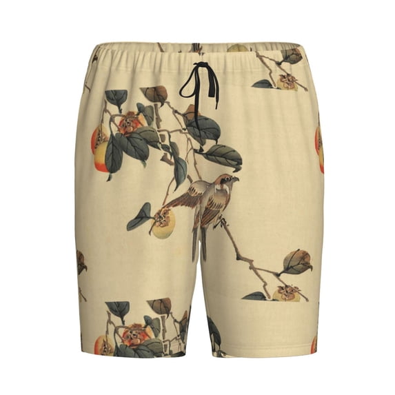 Lsque Vintage Bird Mens Sleep Pajama Shorts,Short Pajama Pants, Cotton Ultra-Soft Knit-XX-Large