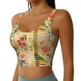 thumbnail image 1 of Lsque Vintage Bird Printed Women'S Sports Bra, Compression, Moisture Wicking, High-Impact Sports Bra For Women,Supportive sports bra-Medium, 1 of 9