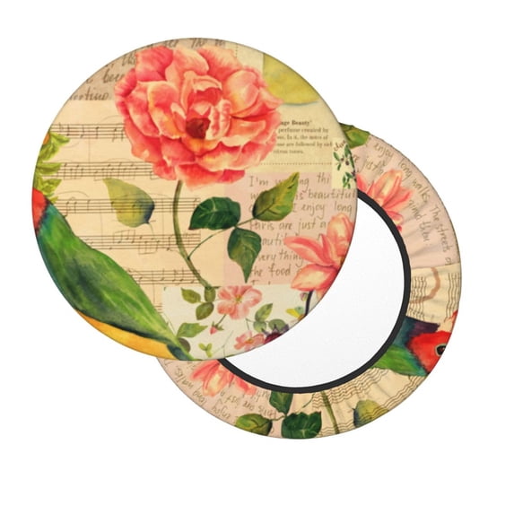 Lsque Vintage Bird Round Bar chair cushion covers Velvet Fabric Premium Comfort Protects from Scratches and Stains for 14-17 Inch Chair- 14 inch