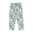 thumbnail image 1 of Lsque Vintage Blue Floral Print Women's Pajama Pants, Lounge Pant - Comfortable Home Wear,Elastic Waistband, Stylish Design-X-Large, 1 of 9