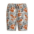 thumbnail image 1 of Lsque Vintage Blue Fox Family A Mens Sleep Pajama Shorts,Short Pajama Pants, Cotton Ultra-Soft Knit-XX-Large, 1 of 9