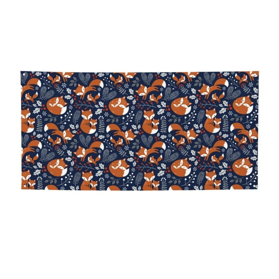 Lsque Vintage Blue Fox Family Pattern Party Banner, Festive Banner , Holiday Celebrations and Events for Carnival Birthday Party Festival Decorations-Medium