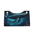 thumbnail image 1 of Lsque Vintage Blue Pattern Whale Printed Long Tissue Box Cover Holder, Facial Paper Organizer Dispenser,Triangle with Bottom Belt, PVC Leather Decorative Organizer, 1 of 9