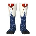 thumbnail image 1 of Lsque Vintage Blue Polka-dot Printed Crew Socks Men's Women's LightWeight Thin Casual Calf Socks ,Knee High Socks,Cotton Socks, 1 of 6