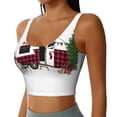 thumbnail image 1 of Lsque Vintage Buffalo Plaid Christmas Camper Printed Women'S Sports Bra, Compression, Moisture Wicking, High-Impact Sports Bra For Women,Supportive sports bra-Medium, 1 of 9