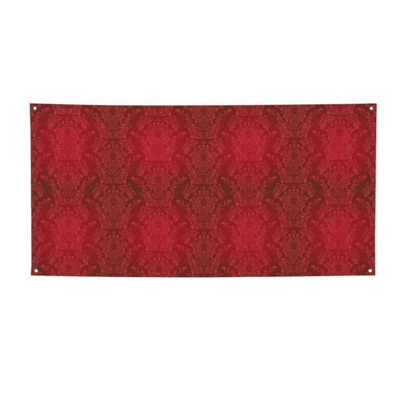 Lsque Vintage Burgundy Pattern Party Banner, Festive Banner , Holiday Celebrations and Events for Carnival Birthday Party Festival Decorations-Small