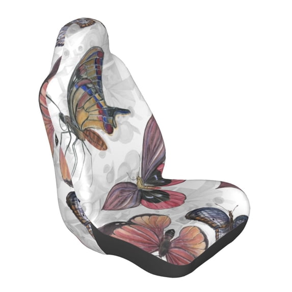 Lsque Vintage Butterflies Pattern Car Seat Covers for Front Seats , Waterproof Seat Covers for Cars, Sporty Front Seat Covers,Car Seat Cover Protector Front Seats
