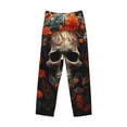 thumbnail image 1 of Lsque Vintage Butterfly Flower Skull Print Men's Pajama Pants, Lounge Pant - Comfortable Home Wear,Elastic Waistband, Stylish Design-X-Large, 1 of 9