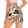 thumbnail image 1 of Lsque Vintage Coffee Printed Women's Running Shorts with Liner Pockets,Elastic Quick Dry Workout Athletic Gym Yoga Shorts,Womens High Waist Shorts-X-Large, 1 of 9