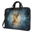 thumbnail image 1 of Lsque Vintage Compass Pattern Laptop Bag – Portable & Slim Single-Shoulder Computer Case with Adjustable Strap, Protective, Lightweight for 13”/14”/15.6” Laptops, 1 of 8