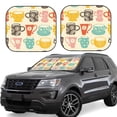 thumbnail image 1 of Lsque Vintage Cup 2 PCS Windshield Sun Shade | CarFoldable Window Covers | Car Accessories Reflect UV for Universal Cars SUV Truck | Large, 1 of 7