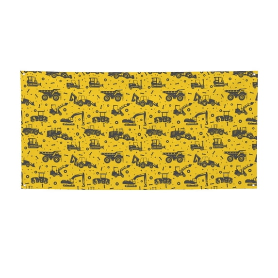 Lsque Vintage Excavator Pattern Party Banner, Festive Banner , Holiday Celebrations and Events for Carnival Birthday Party Festival Decorations-Medium