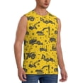 thumbnail image 1 of Lsque Vintage Excavator Print Men's Cotton Blend Sleeveless Muscle Shirts (S-3XL)- Moisture Wicking, Odor Protection, UPF 30+,X-Large, 1 of 8