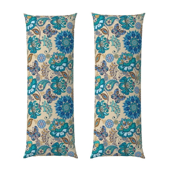Lsque Vintage Floral Butterflies Body Pillow Case Cover,Ultra-Soft Microfiber Bed Pillow Cases 20x54 inches,Elegant Bedding,Breathable Durable Pillow Cover with Envelope Closure