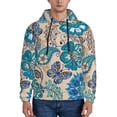thumbnail image 1 of Lsque Vintage Floral Butterflies Pattern Casual Men's Hoodie,Hooded Sweatshirt with Kangaroo Pocket,Pullover Hoodie-Medium, 1 of 7