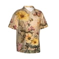thumbnail image 1 of Lsque Vintage Floral Butterfly Collage pattern Hawaiian Shirt for Men, Unisex Summer Beach Casual Short Sleeve Button Down Shirts-XX-Large, 1 of 9