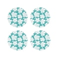 thumbnail image 1 of Lsque Vintage Floral Pattern 4" Drink Coasters Set of 4, PVC Leather Absorbent Coasters, Table Coaster Set Decorative Coffee Cup Coasters Housewarming Gift -Round Shape, 1 of 6