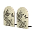 thumbnail image 1 of Lsque Vintage Floral Printed Wood Bookends,Non-Skid Bookend for Shelves,Heavy Duty Support Bookends,Non-Slip Foam Pads for Office, Home, and Library,1 Pair, 1 of 8