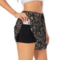 thumbnail image 1 of Lsque Vintage Flowers Printed Women's Running Shorts with Liner Pockets,Elastic Quick Dry Workout Athletic Gym Yoga Shorts,Womens High Waist Shorts-Large, 1 of 7