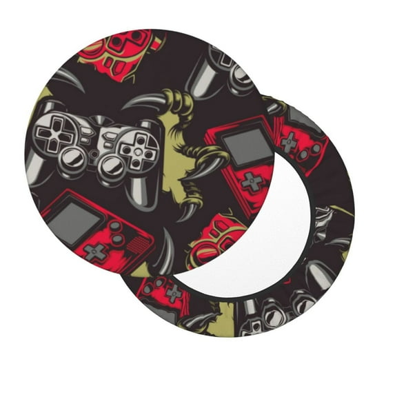 Lsque Vintage Gaming Round Bar chair cushion covers Velvet Fabric Premium Comfort Protects from Scratches and Stains for 14-17 Inch Chair- 12 inch