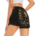 thumbnail image 1 of Lsque Vintage Gold Leaf Skull Printed Women's Running Shorts with Liner Pockets,Elastic Quick Dry Workout Athletic Gym Yoga Shorts,Womens High Waist Shorts-Medium, 1 of 9