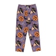 thumbnail image 1 of Lsque Vintage Halloween Black Cat Print Women's Pajama Pants, Lounge Pant - Comfortable Home Wear,Elastic Waistband, Stylish Design-Large, 1 of 9