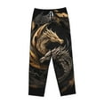 thumbnail image 1 of Lsque Vintage Metal Dragon Print Women's Pajama Pants, Lounge Pant - Comfortable Home Wear,Elastic Waistband, Stylish Design-Large, 1 of 9
