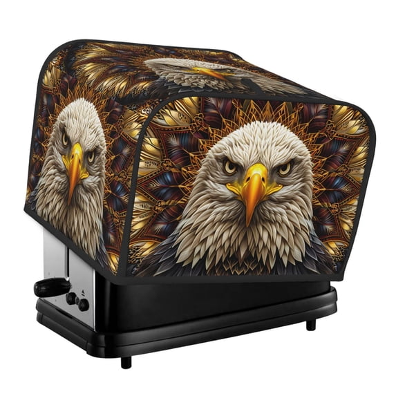 Lsque Vintage Pattern Bald Eagle Print 4 Slice Toaster Cover , Kitchen Appliance Dustproof Protector , Toaster Protector Dustproof Kitchen Appliance Cover