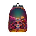 thumbnail image 1 of Lsque Vintage Patterned Skull Pattern Canvas Daypack, Durable Backpack, High-quality Versatile Backpack,Vintage Compact Backpack-Small, 1 of 6