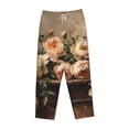 thumbnail image 1 of Lsque Vintage Peonies Rustic Charm Print Women's Pajama Pants, Lounge Pant - Comfortable Home Wear,Elastic Waistband, Stylish Design-Large, 1 of 9