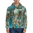thumbnail image 1 of Lsque Vintage Print Island Skull Pattern Casual Men's Hoodie,Hooded Sweatshirt with Kangaroo Pocket,Pullover Hoodie-3X-Large, 1 of 7