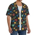 thumbnail image 1 of Lsque Vintage Records print Men's Cuban Collar Short Sleeve Shirt Summer Beachwear Casual Button Down Fashionable Vacation Leisure Shirt-X-Large, 1 of 7