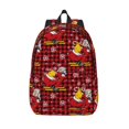 thumbnail image 1 of Lsque Vintage Santa Skiing Red Plaid Pattern Canvas Daypack, Durable Backpack, High-quality Versatile Backpack,Vintage Compact Backpack-Small, 1 of 6