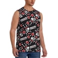 thumbnail image 1 of Lsque Vintage Skull Casino Print Men's Cotton Blend Sleeveless Muscle Shirts (S-3XL)- Moisture Wicking, Odor Protection, UPF 30+,3X-Large, 1 of 8