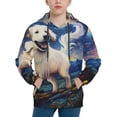 thumbnail image 1 of Lsque Vintage Starry Sky Puppy Patten Youth Hoodie Sweatshirt Pullover with Kangaroo Pocket Boys and Girls Hoodie Warm Hoodie for Kids-Small, 1 of 6