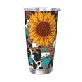 thumbnail image 1 of Lsque Vintage Sunflowes Pattern 20oz Car Cup with Lid and Straw, Insulated Coffee Cup with Straw Topper, Spill Proof Travel Coffee Mug, Stainless Steel Tumble-Without Straw, 1 of 8