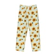 thumbnail image 1 of Lsque Vintage White Polka Dot Sunflower Print Men's Pajama Pants, Lounge Pant - Comfortable Home Wear,Elastic Waistband, Stylish Design-Medium, 1 of 9