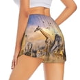 thumbnail image 1 of Lsque Vintage Wildlife Protection Printed Women's Running Shorts with Liner Pockets,Elastic Quick Dry Workout Athletic Gym Yoga Shorts,Womens High Waist Shorts-XX-Large, 1 of 9