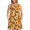 thumbnail image 1 of Lsque Vintage Wood Grain Sunflower B Pattern Summer Dresses for Women – Sleeveless T-Shirt Swing Sundress, Perfect for the Beach and Casual Days, 1 of 7