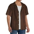 thumbnail image 1 of Lsque Vintage Wood print Men's Cuban Collar Short Sleeve Shirt Summer Beachwear Casual Button Down Fashionable Vacation Leisure Shirt-XX-Large, 1 of 7