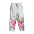 thumbnail image 1 of Lsque Vintage Wood with Floral Print Women's Pajama Pants, Lounge Pant - Comfortable Home Wear,Elastic Waistband, Stylish Design-Medium, 1 of 9