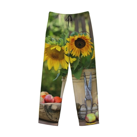 Lsque Vintage Wooden Bucket Print Men's Pajama Pants, Lounge Pant - Comfortable Home Wear,Elastic Waistband, Stylish Design-XX-Large