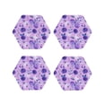 thumbnail image 1 of Lsque Violet Pattern 4" Drink Coasters Set of 4, PVC Leather Absorbent Coasters, Table Coaster Set Decorative Coffee Cup Coasters Housewarming Gift -Hexagon, 1 of 6