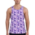 thumbnail image 1 of Lsque Violet Pattern Mens Tank Tops Muscle Athletic Quick Dry Sleeveless Workout Fitness T Shirts Beach Tank Top, Loose-fit Sleeveless Shirt for Men-Large, 1 of 7